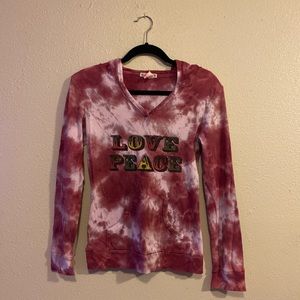 Tie dye hooded shirt